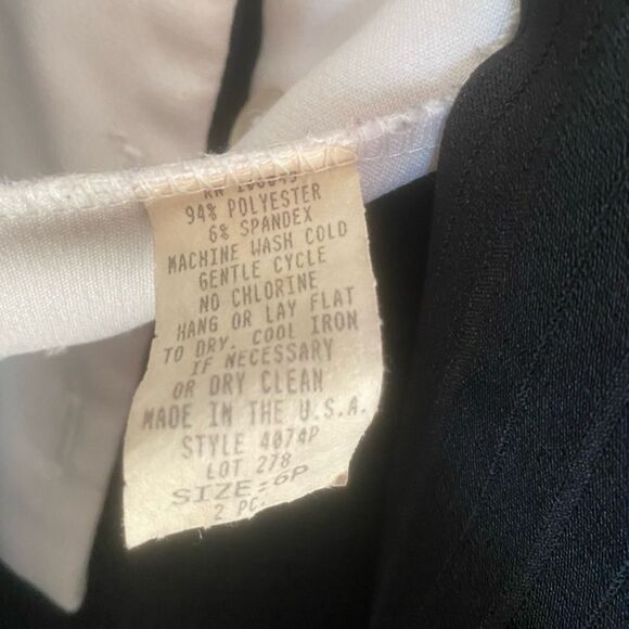 DJ SUMMERS 2 Piece white & black Jacket + Pant Suit Women's Size 6P VINTAGE - Picture 5 of 13